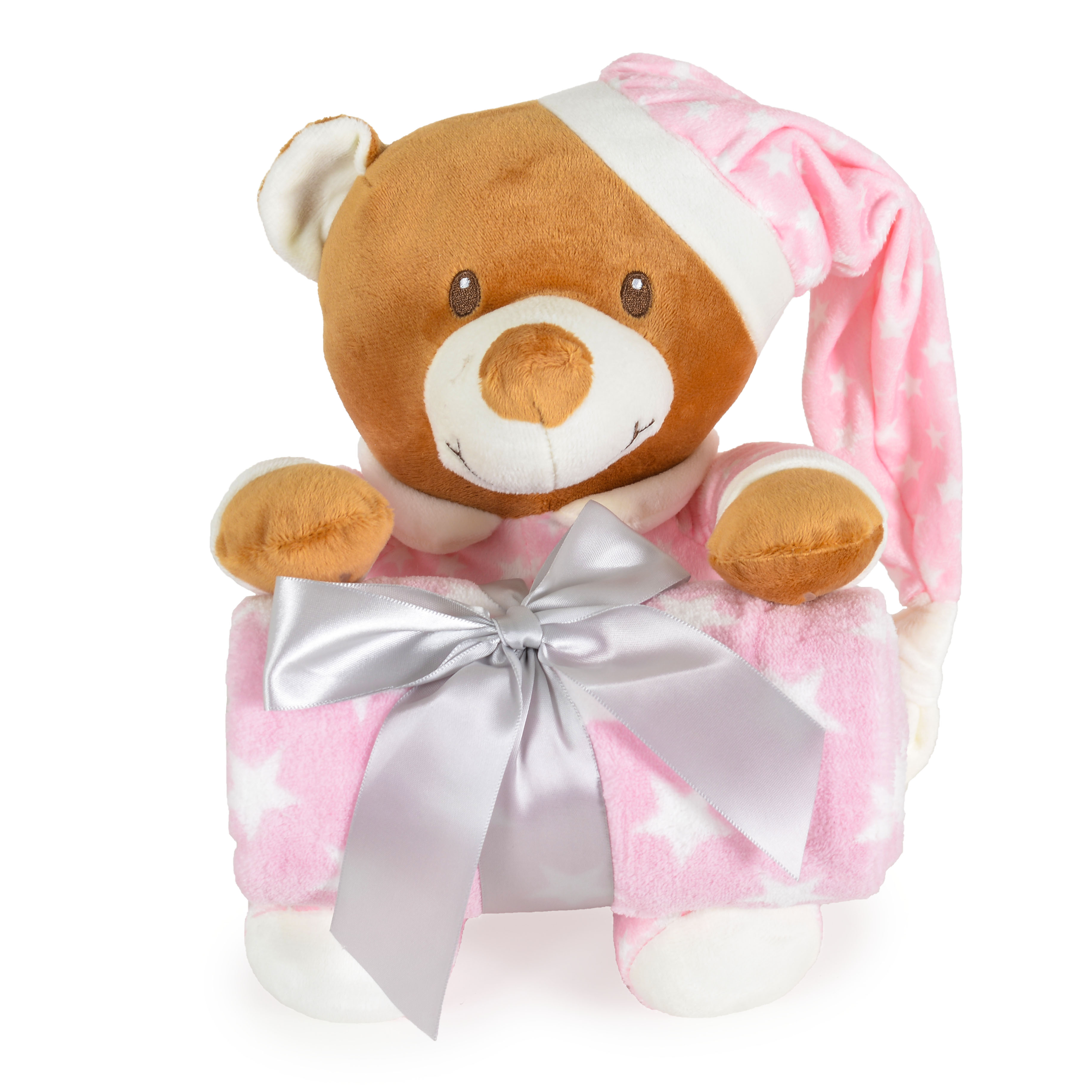 Cangaroo dekica za bebe sa plišanom igračkom Addie Medo, roza, 75 × 90 cm