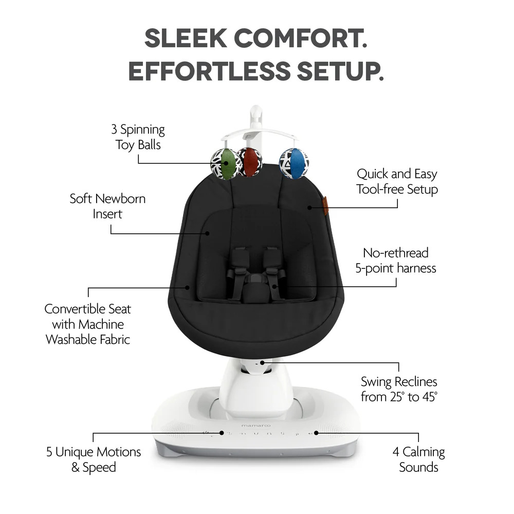 UPPAbaby ležaljka-ljuljačka MamaRoo Smart Swing, Jake tamnosivi Melange – prikaz 4
