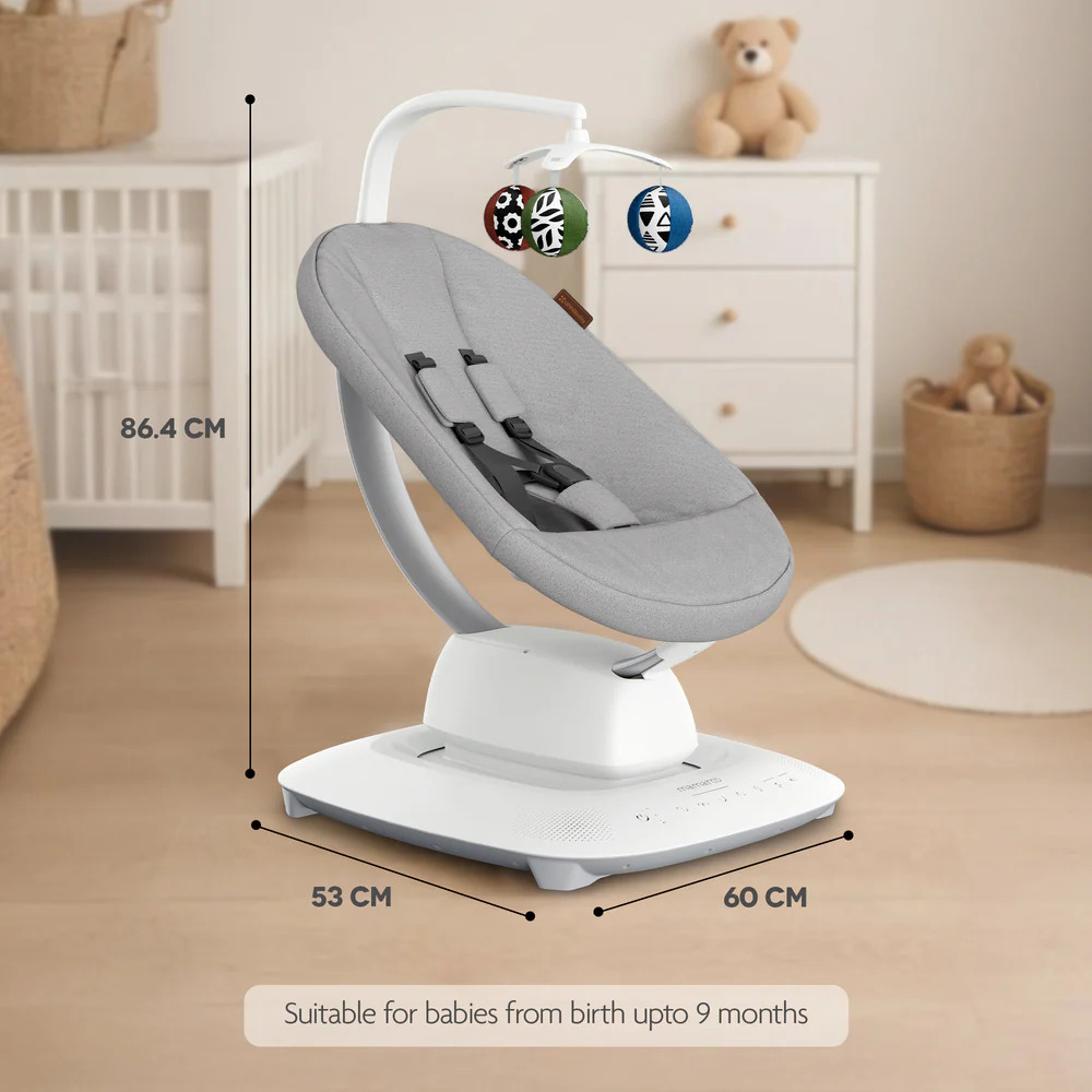 UPPAbaby ležaljka-ljuljačka MamaRoo Smart Swing, Stella siva Melange – prikaz 3