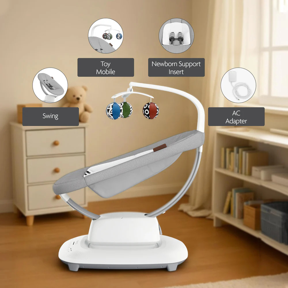 UPPAbaby ležaljka-ljuljačka MamaRoo Smart Swing, Stella siva Melange – prikaz 5