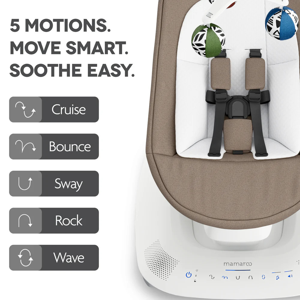 UPPAbaby ležaljka-ljuljačka MamaRoo Smart Swing, Wells Dark Taupe Melange – prikaz 5