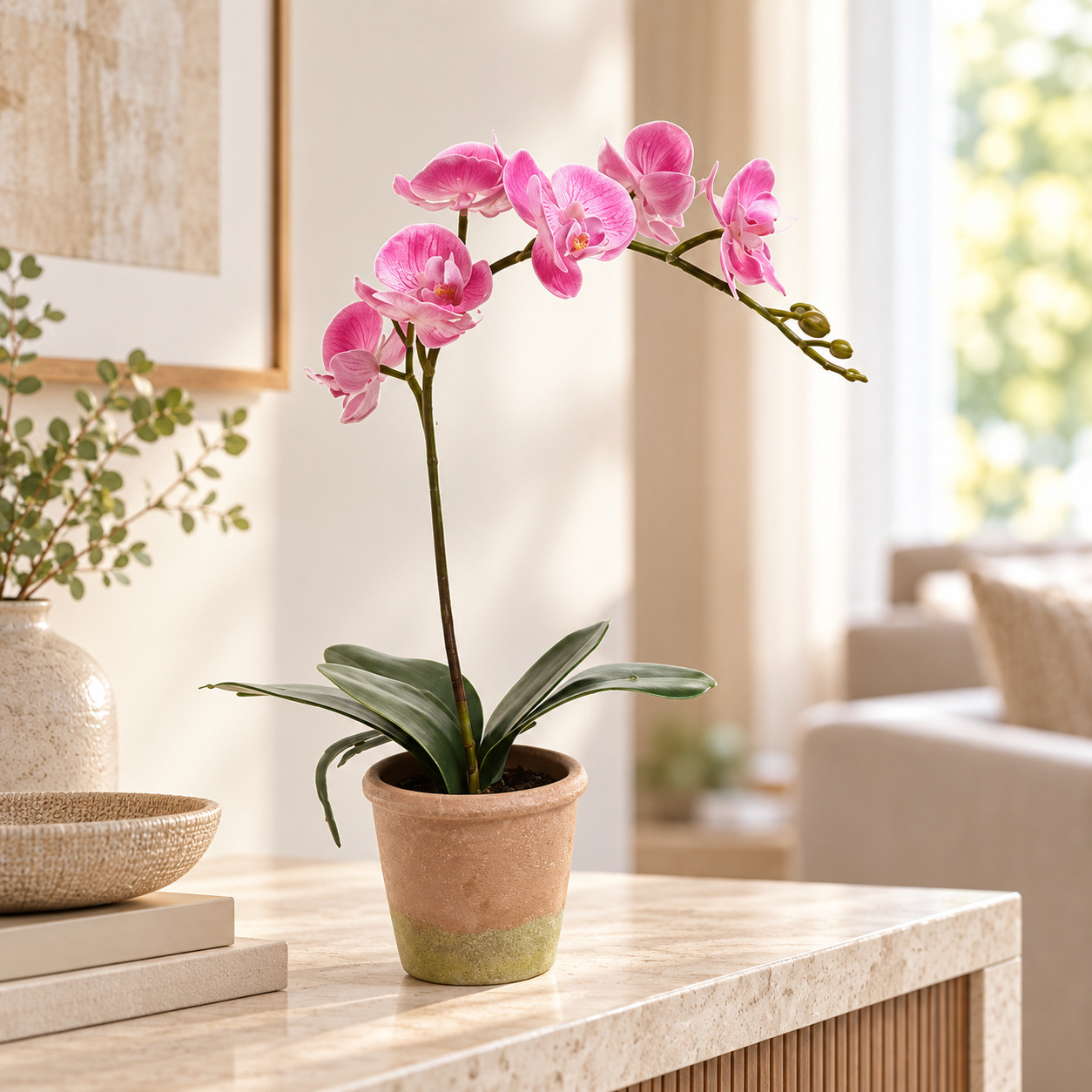 INART Orhideja 33cm pink - prikaz u prostoru