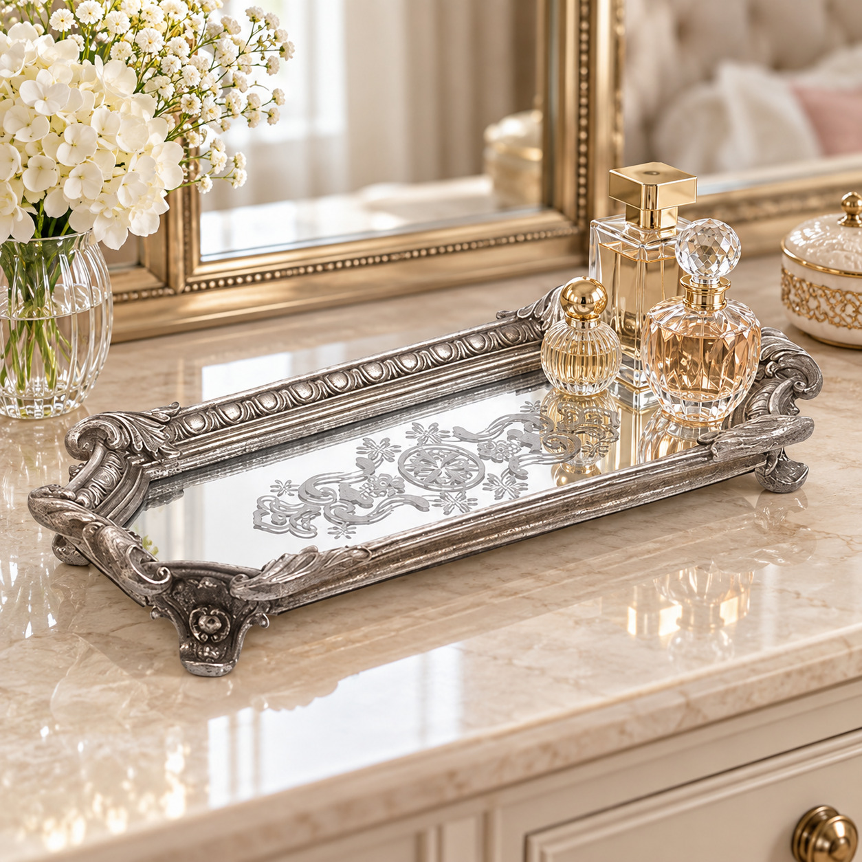 INART Tacna ogledalo 32*15*5cm silver - prikaz u prostoru