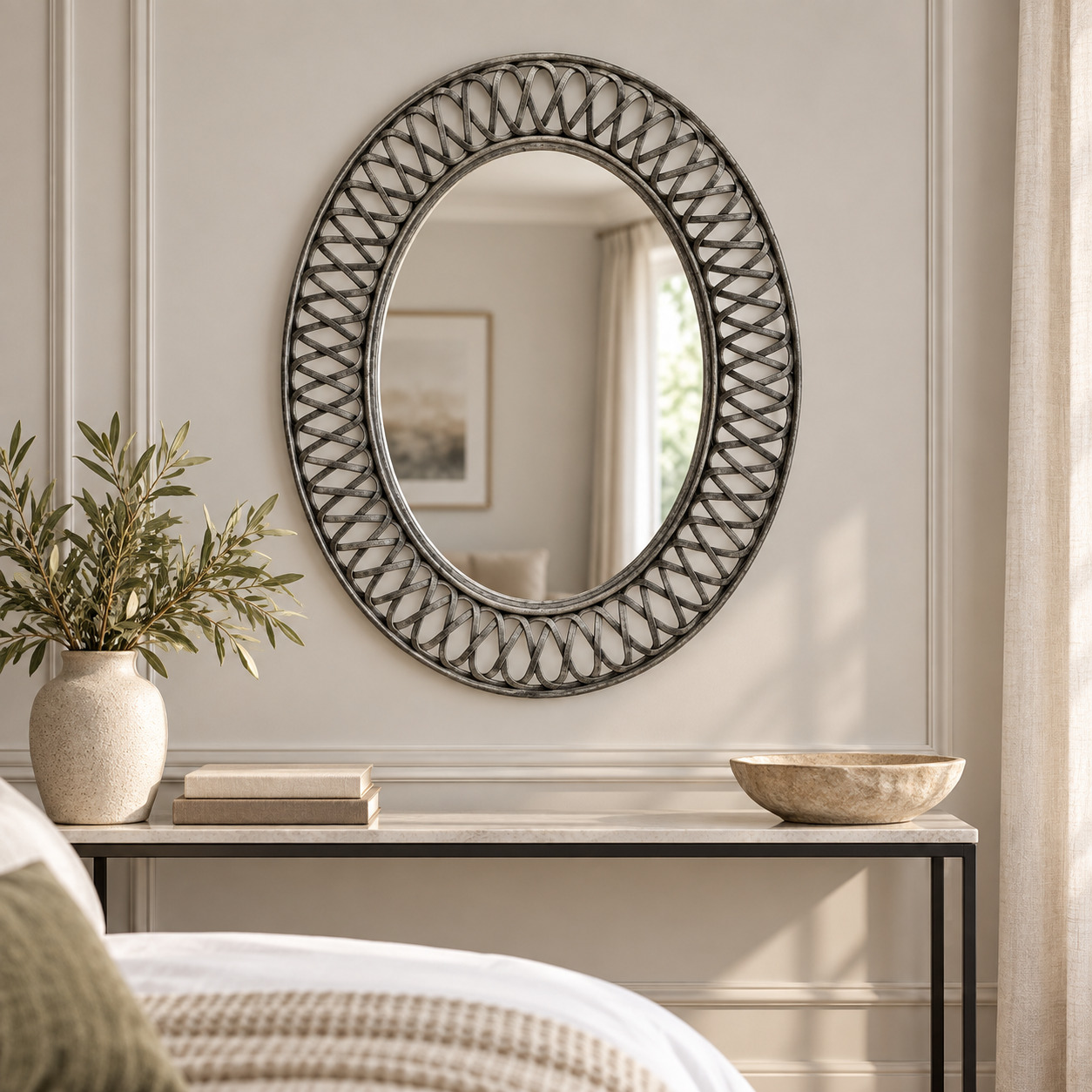INART Ogledalo 61*76cm sivo - prikaz u prostoru