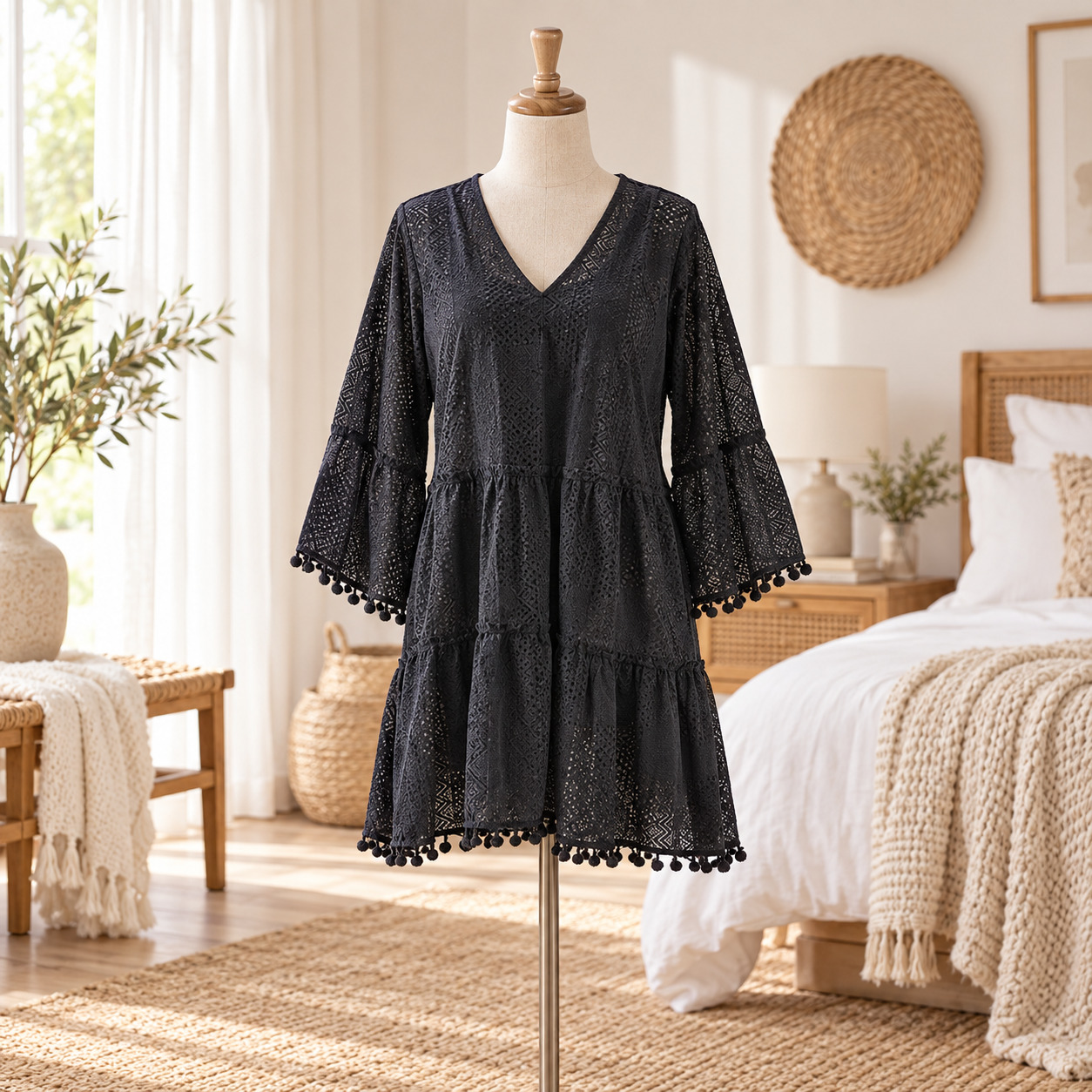 INART Kaftan m/l crni - prikaz u prostoru