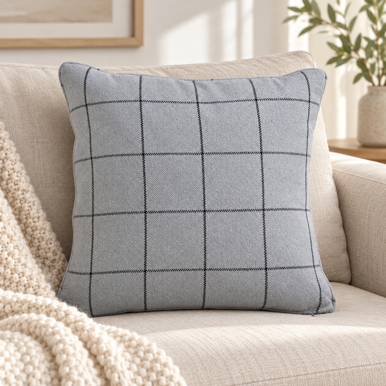 INART Jastuk 45*45cm svijetlo sivi - prikaz u prostoru