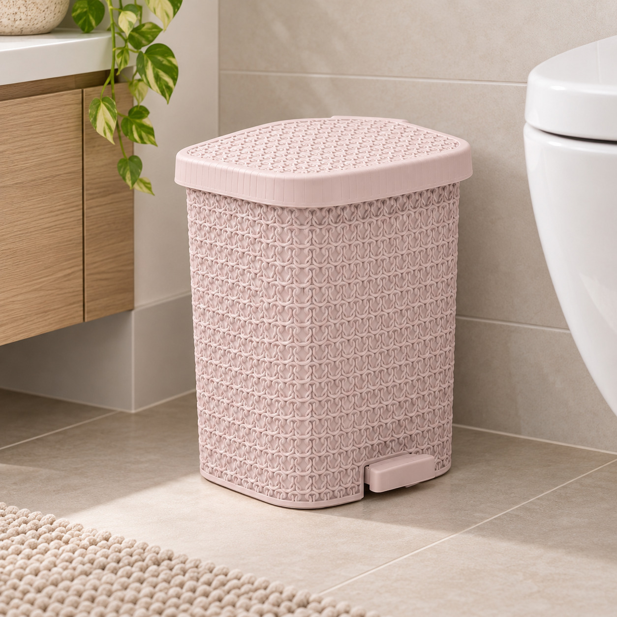 INART Košara za otpatke 12l pink - prikaz u prostoru