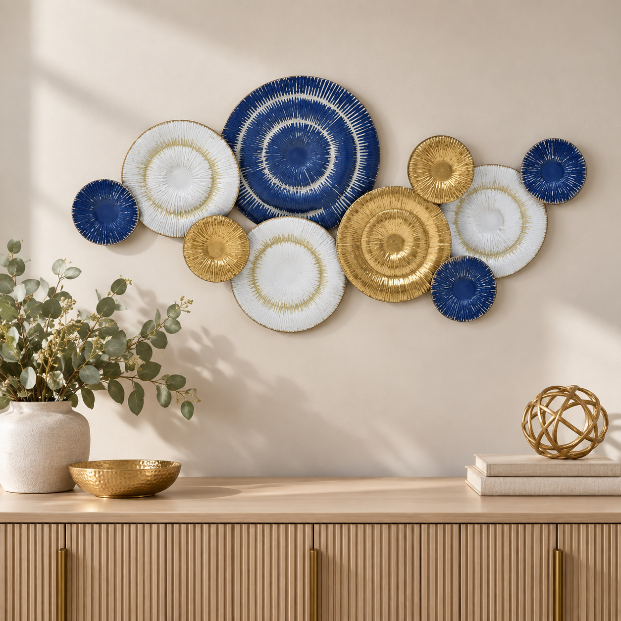 INART Zidna dekoracija 100*50cm zlatno/plava - prikaz u prostoru