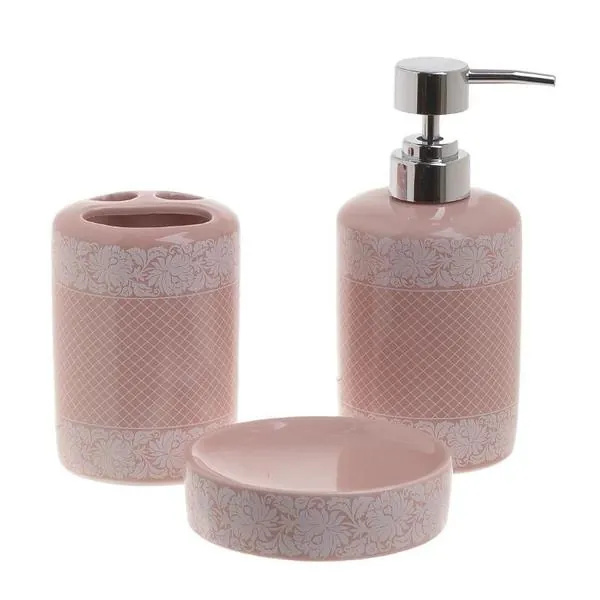 INART Kupaonski set 3/1 pink/bijeli - prikaz proizvoda