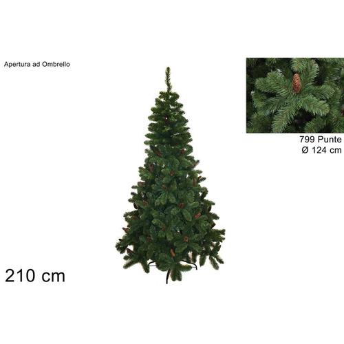 Due Esse umjetni novogodišnji bor 210 cm, zeleni sa šišarkama / CM003262C