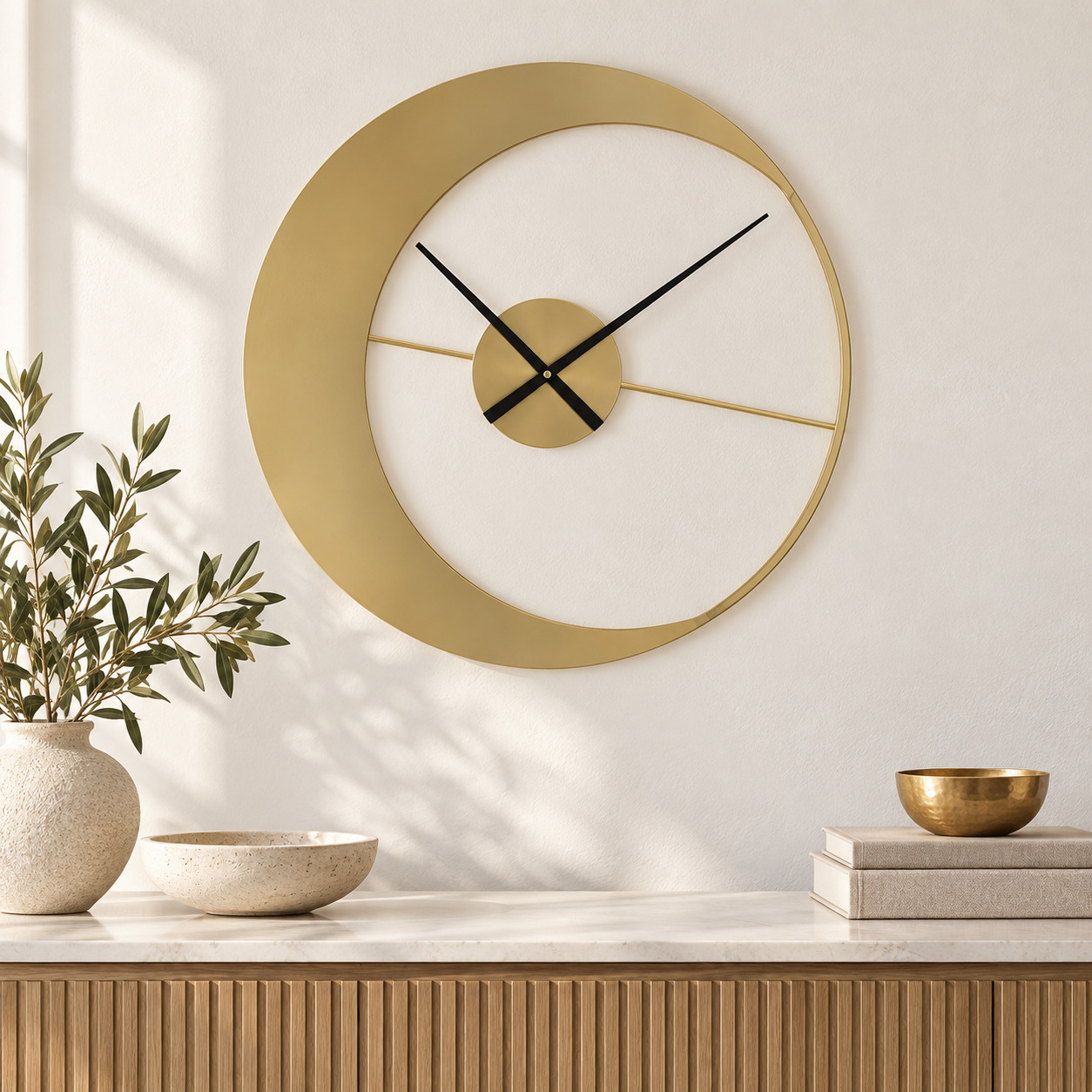 INART Zidni sat zlatni φ55χ5cm - prikaz u prostoru