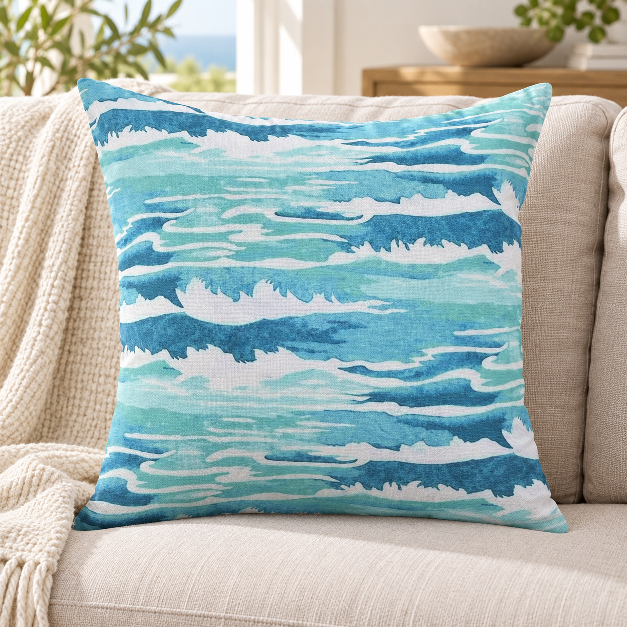 INART Jastuk zeleno/svijetlo plavi 45χ45cm - prikaz u prostoru