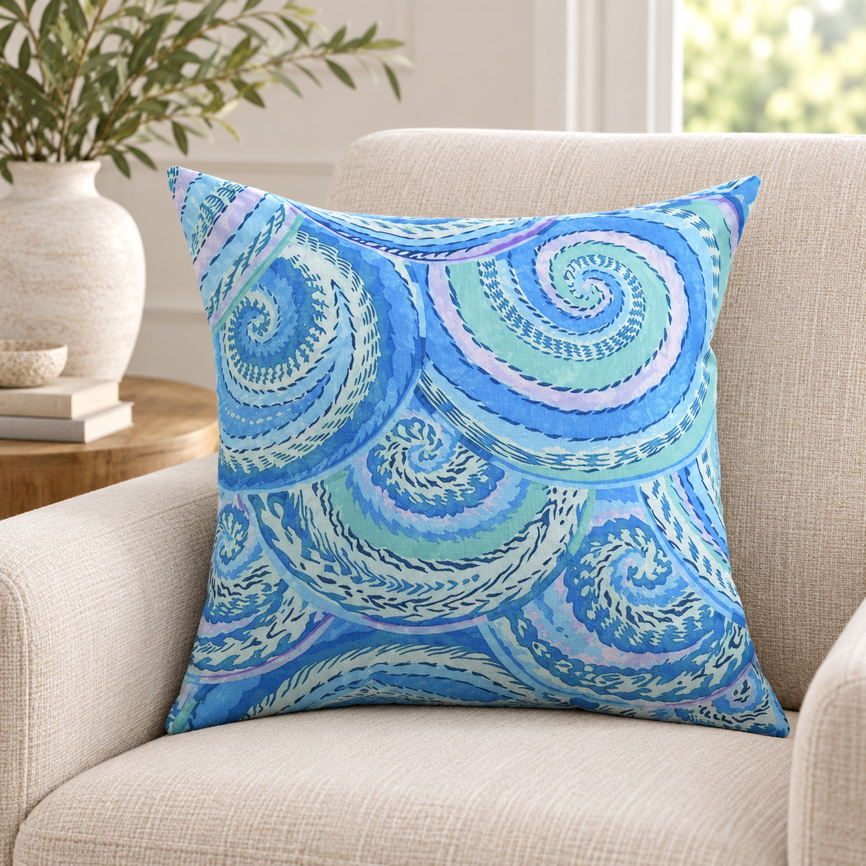 INART Jastuk plavo/zeleni 45x45cm - prikaz u prostoru