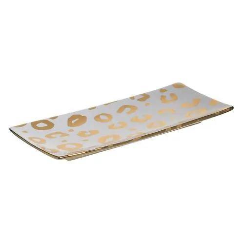 INART Oval dekorativni bijeli/zlatni 30χ13χ3cm - prikaz proizvoda