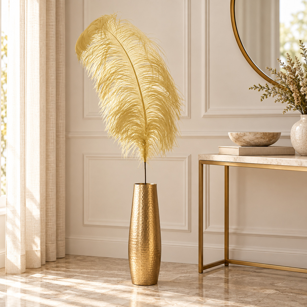 INART Ukrasno perje zlatno h60/95cm - prikaz u prostoru