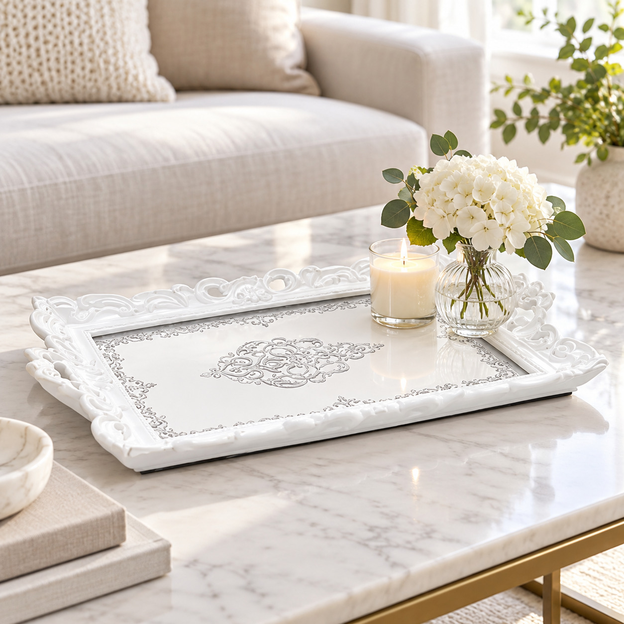 INART Tacna u bijeloj boji 40x26x3cm - prikaz u prostoru