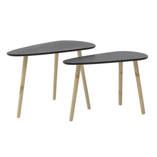 INART Stol set 2/1 natural/crni 80x40x50cm - prikaz proizvoda
