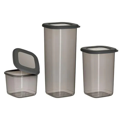 INART Posuda za spremanje hrane set 3/1 siva (550ml/1200ml/1750ml) 11x11x25cm - prikaz proizvoda