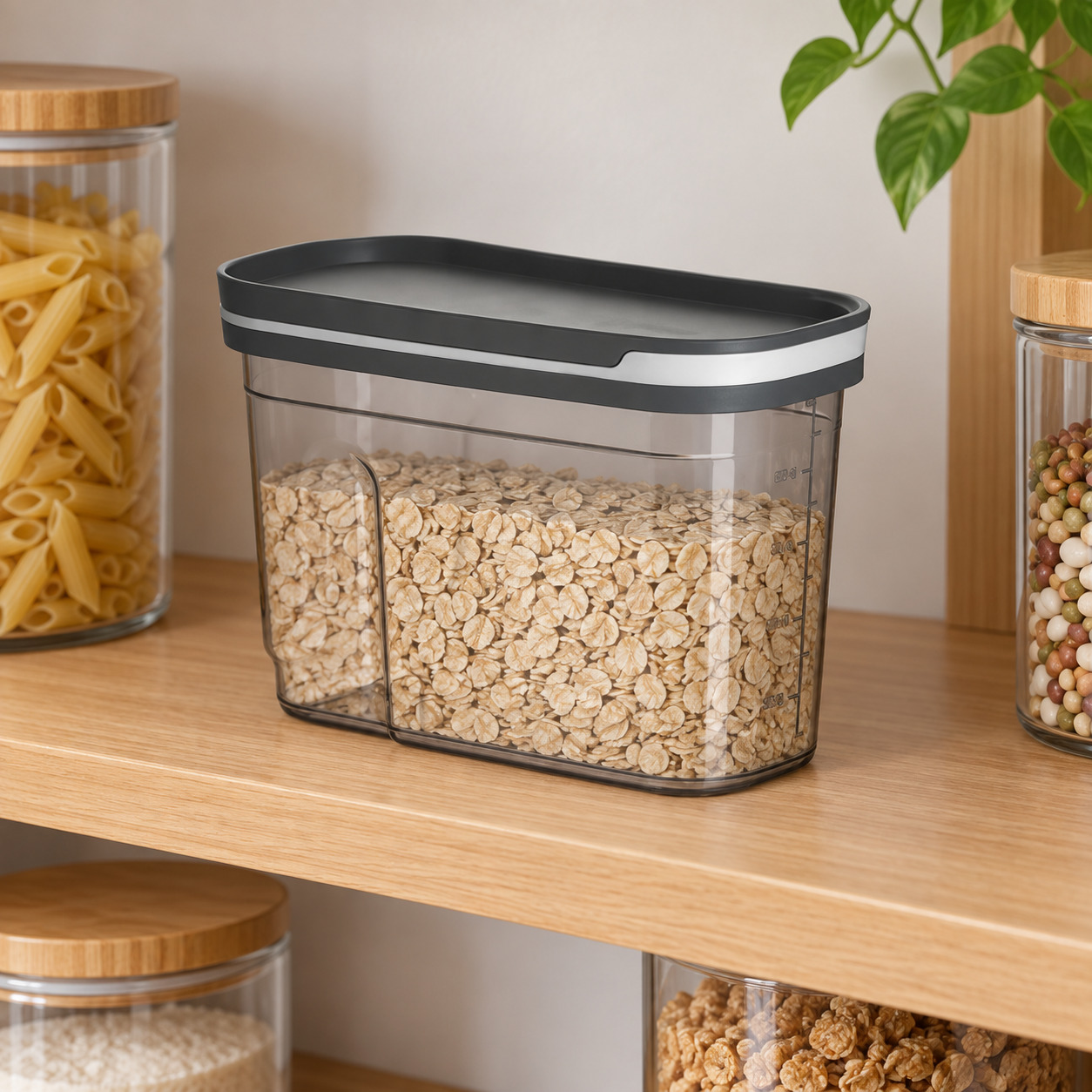 INART Posuda za skladištenje hrane siva 1.2 l 20x10x13cm - prikaz u prostoru