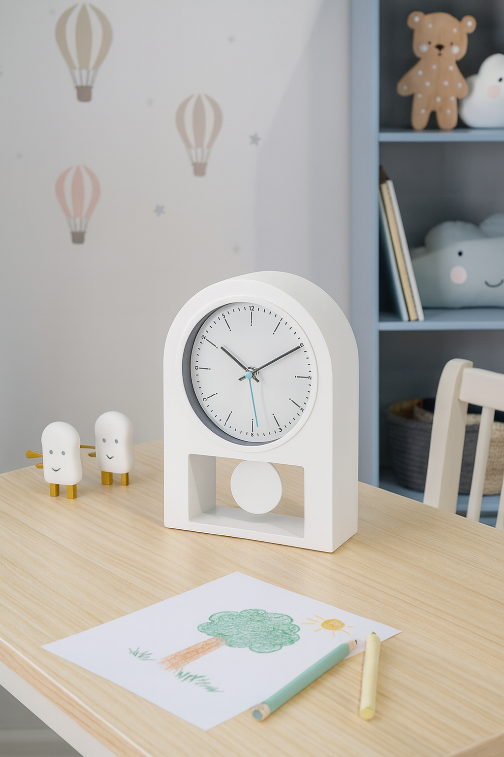 Bizzotto dekorativni stolni sat Patrik 20 × 27 cm bijeli – detalj