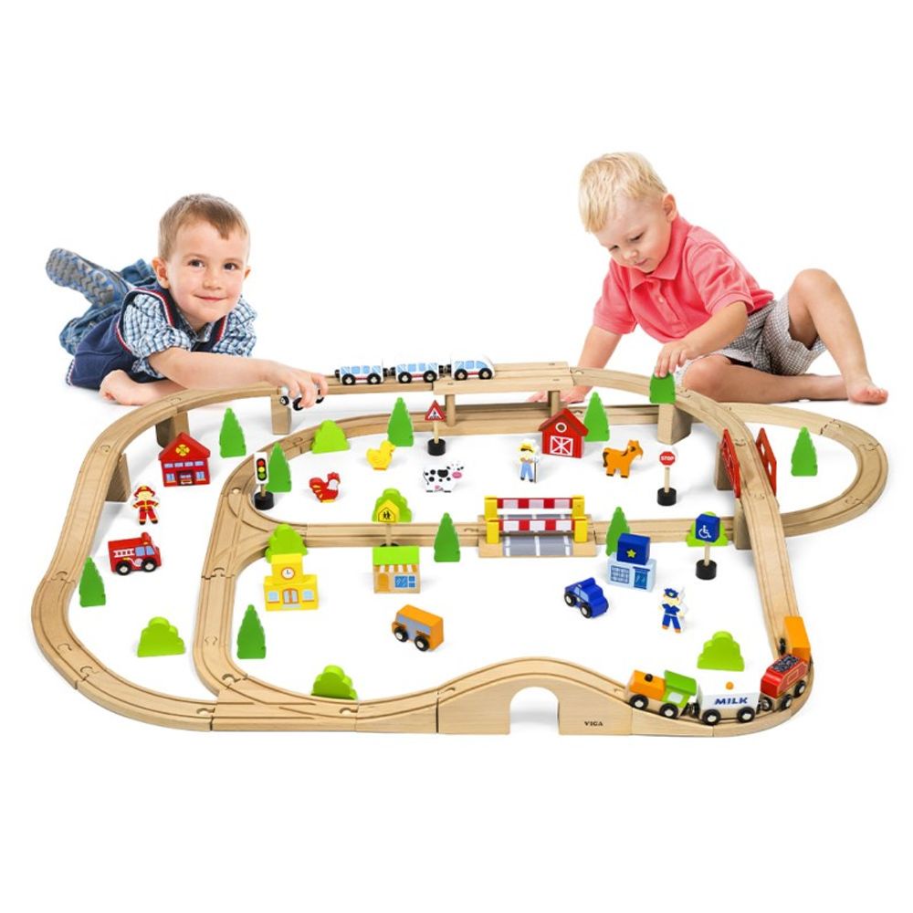 Viga drveni voz set 90 kom 50998 – prikaz 4