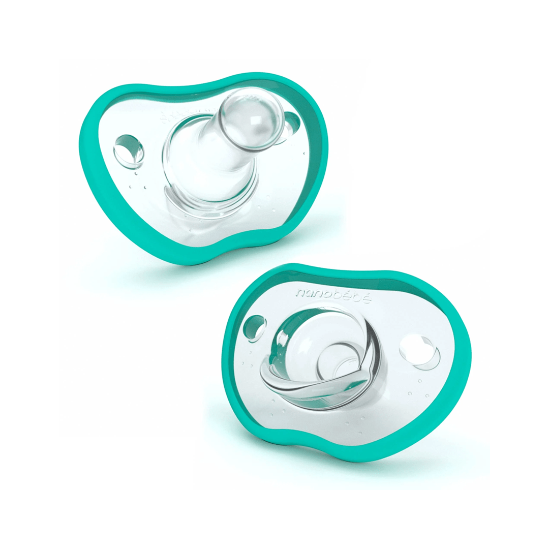 Nanobébé Nanobébé Flexy silikonska cucla, 0-3 mj, 2 kom, Tirkiz / FUS4010212