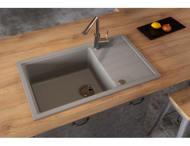 Alveus sudoper Intermezzo 130 G81, Concrete, 48 × 78 cm, Granital, 1119692 – tehnička skica ili detalj