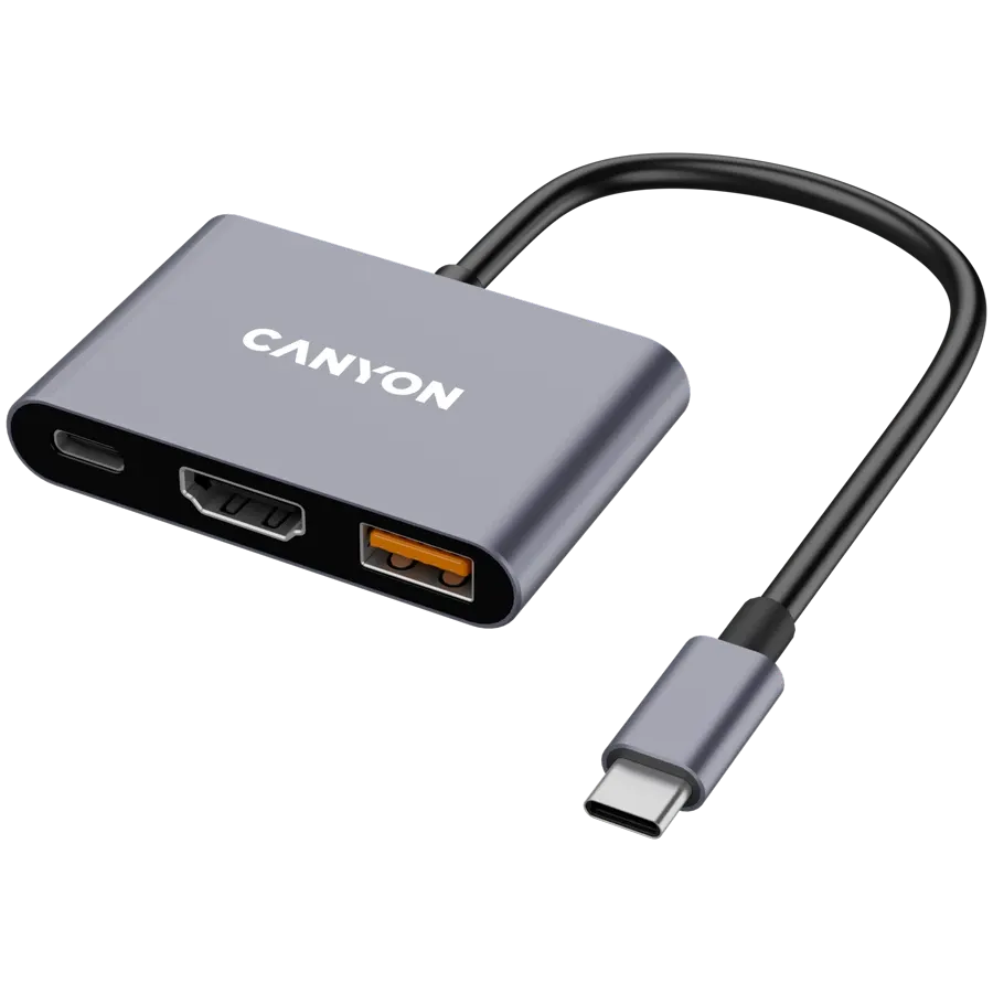 Canyon DS-4 USB-C hub sivi