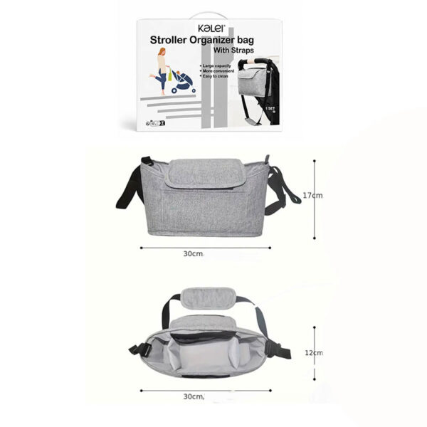 Kalei mini torba organizator za dječja kolica siva - fotografija 5