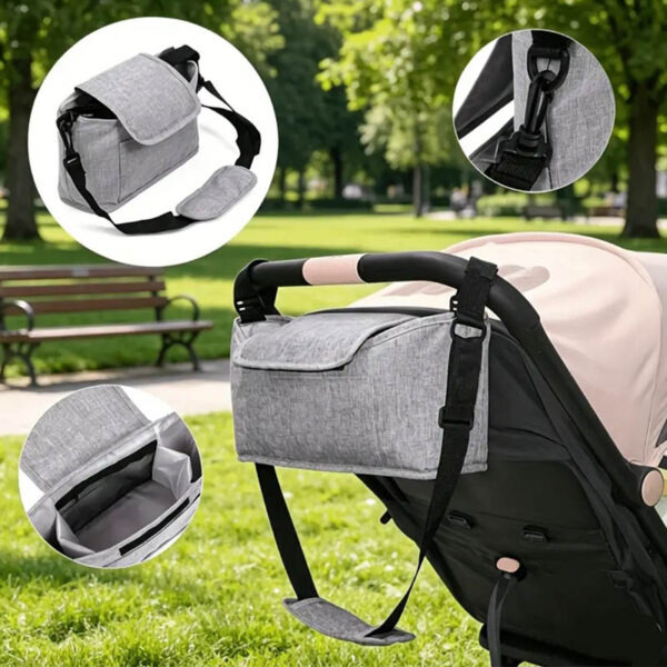 Kalei mini torba organizator za dječja kolica siva - fotografija 6