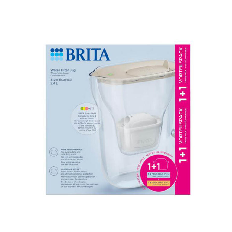 Brita Style Essential bokal za filtriranje vode 2,4 l bež + 2 GRATIS filtera prikaz 14