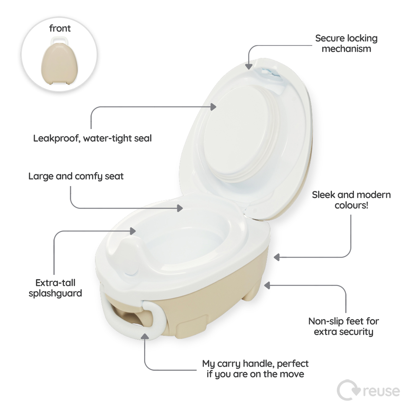 My Carry Potty prenosna tuta – Natural Beige