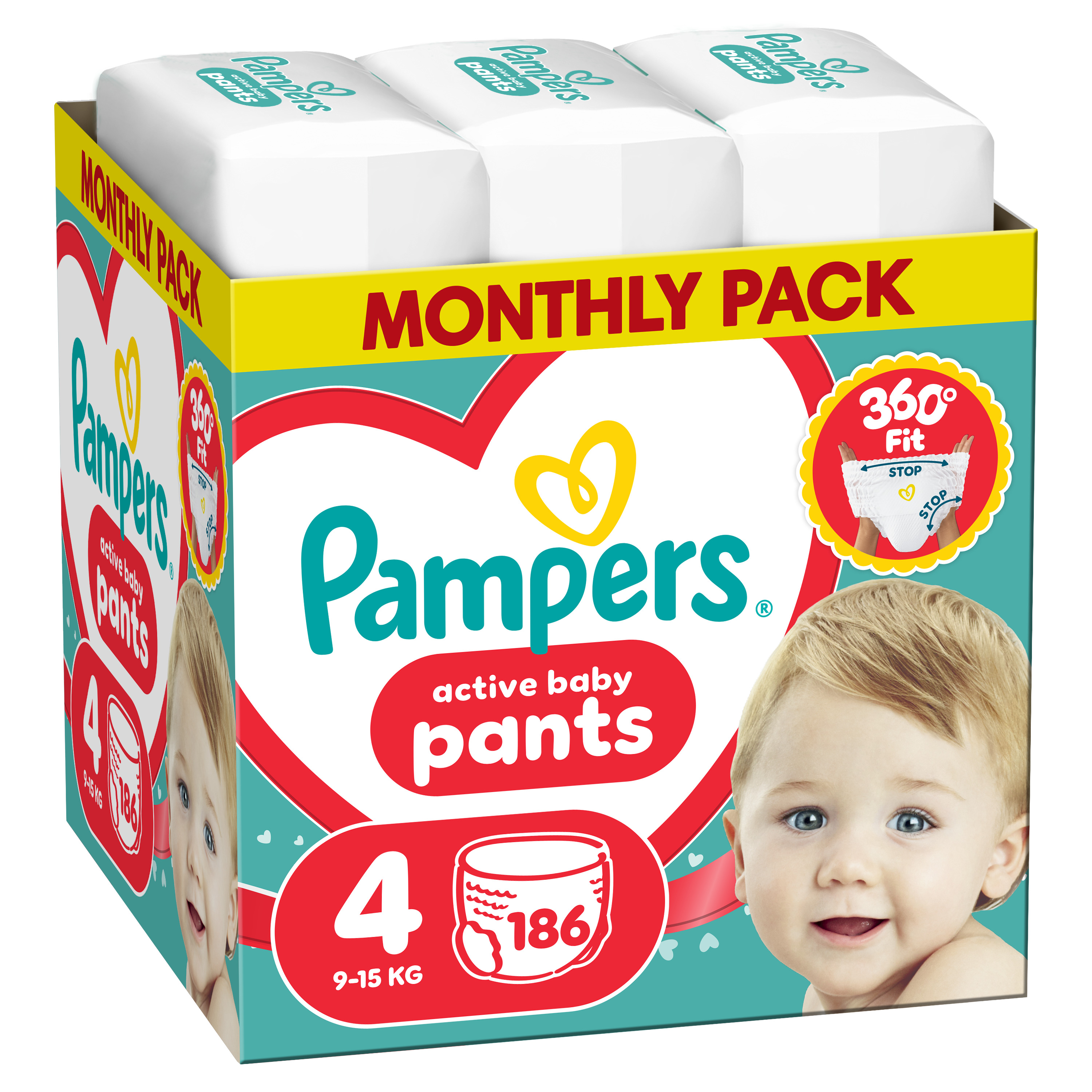 Pampers Pants pelene gaćice veličina 4 (Maxi) Mega Box 186 kom (9- 14 kg)