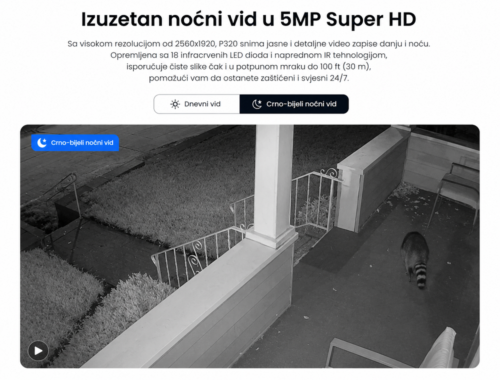 Reolink P320 5MP noćni vid i PoE povezivanje