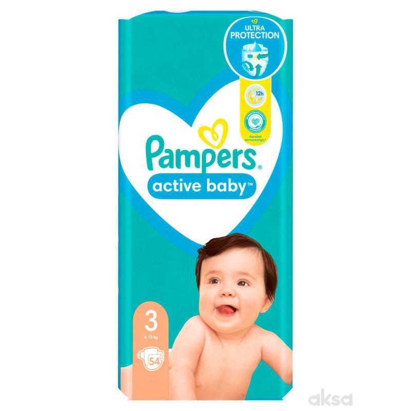 Pampers Active Baby pelene veličina 3 (Midi) Jumbo Pack 54 kom (6–10 kg)