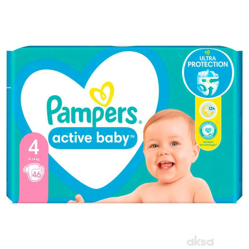 Pampers Active Baby pelene veličina 4 (Maxi) Jumbo Pack 46 kom (9–14 kg)