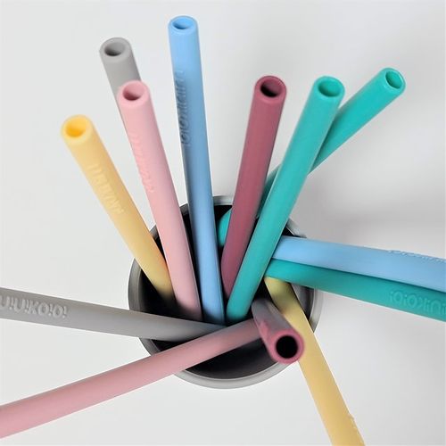 Minikoioi silikonska slamka Flexi Straws 2kom, Žuta detalji