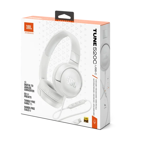 JBL Tune 520C USB-C bijele pakovanje