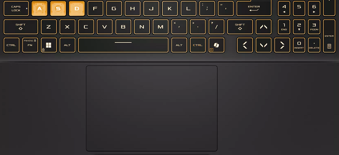 TUF Gaming touchpad i tastatura