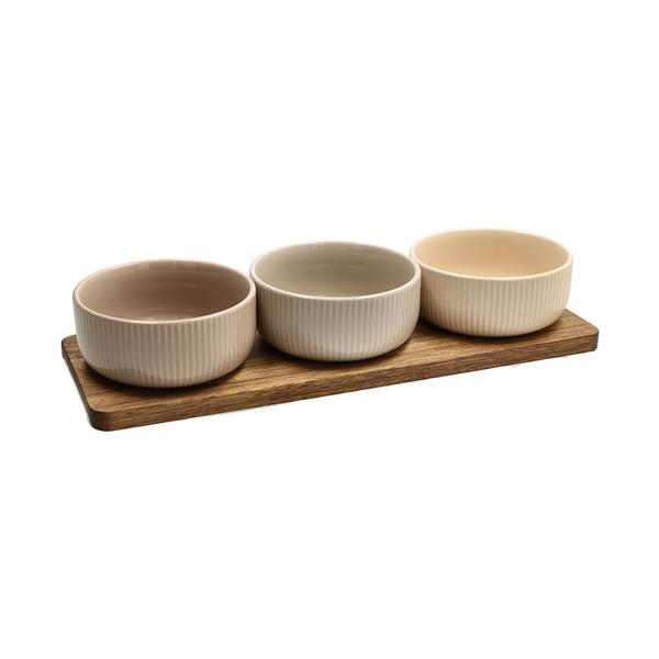Tognana set zdjelica na drvenom podlošku – 3/1, 32 cm Tapas
